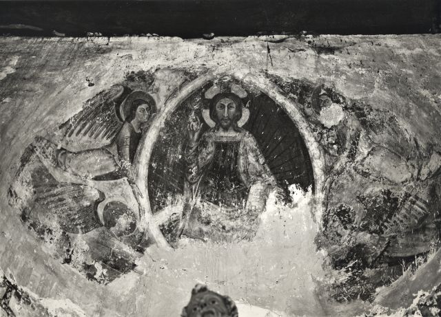 Anonimo — Anonimo sec. XIV - Cristo Redentore benedicente in mandorla e angeli — insieme